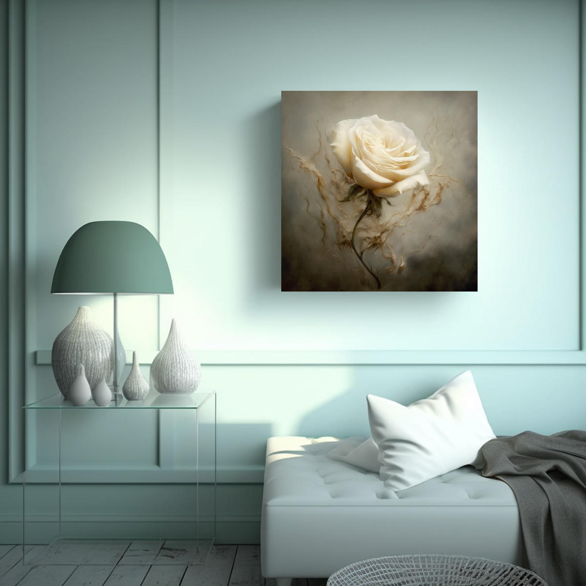 DECORACIÓN LIENZO BELLEZA VIDA FRAGIL FLOR 30X30 CM - 2
