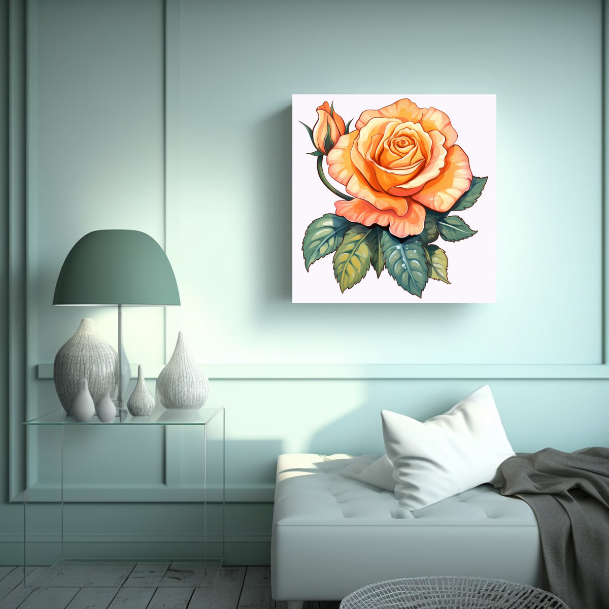 CREATIVIDAD ROSE MOYESII ARTE ELEGANTE CUADRO 50X50 CM - 2