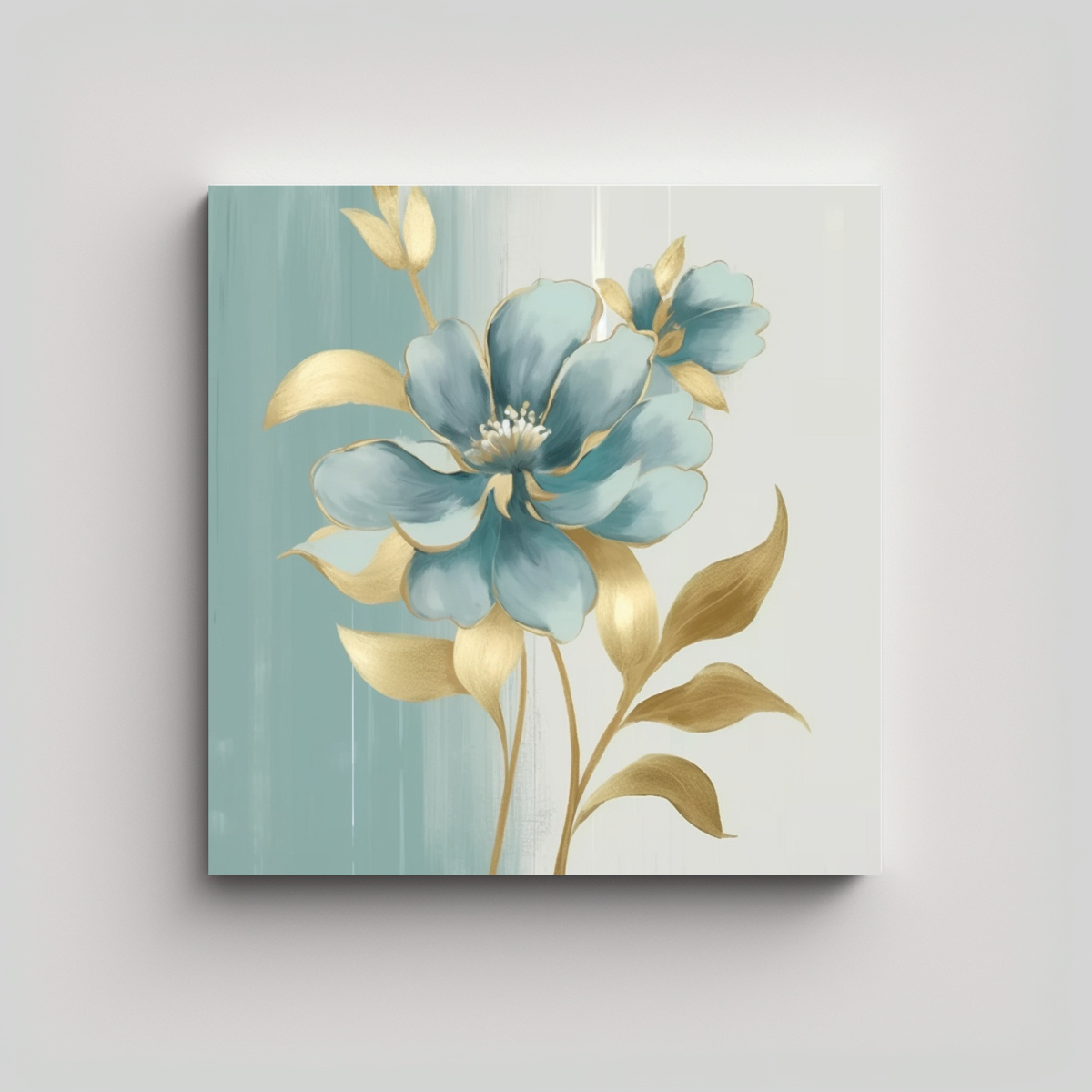 PINTURA ACUARELA HERMOSA ORQUÍDEA GRIS ESTILO 100X100 CM - 1
