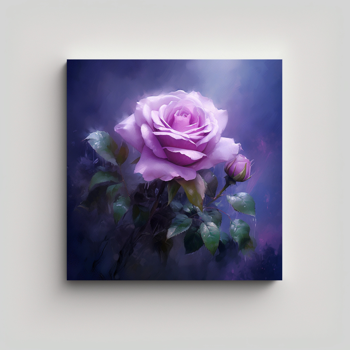 PARED MORADA ROSA LIENZO ARTE DIGITAL SURREALISTA 70X70 CM - 1
