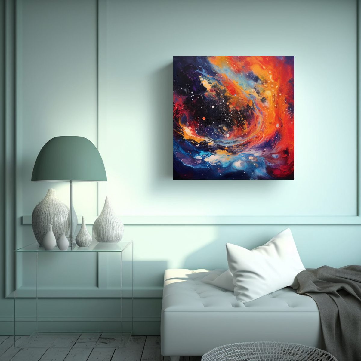 TELA EN BASTIDOR IMAGEN RIQUEZA VISUAL UNIVERSO 80X80 CM - 2