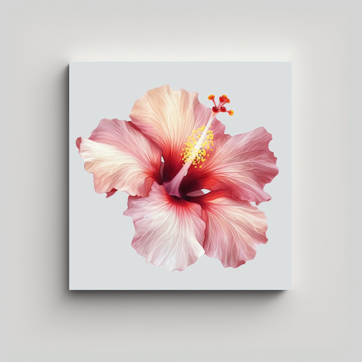 REALISTA CUADRO DE HIBISCO REFINADO EN FONDO 80X80 CM - 1