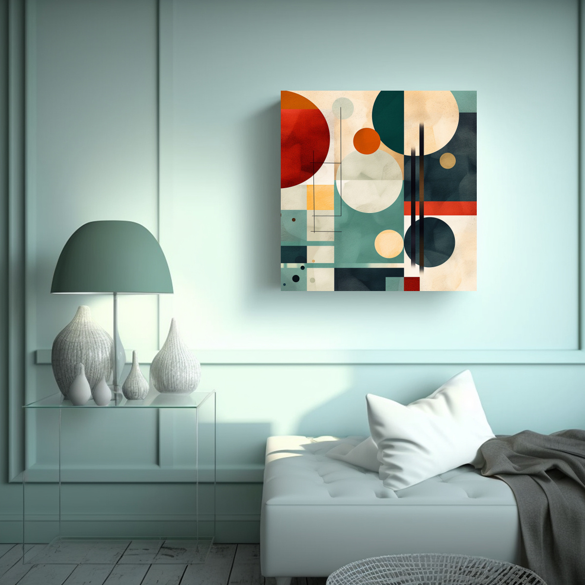 CUADRO DECORATIVO ABSTRACTO CON LUMINOSIDAD EN 90X90 CM - 2