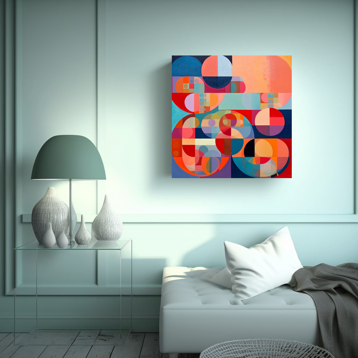 CUADRO DECORATIVO PARA COCINA CON CÍRCULOS 100X100 CM - 2