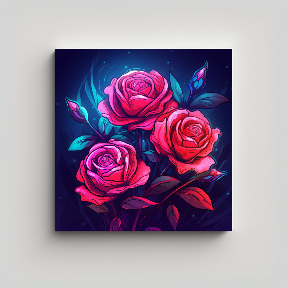 ROSA BRILLANTE SIMPLE LIENZO DE TELA COMBINACIÓN 20X20 CM - 1