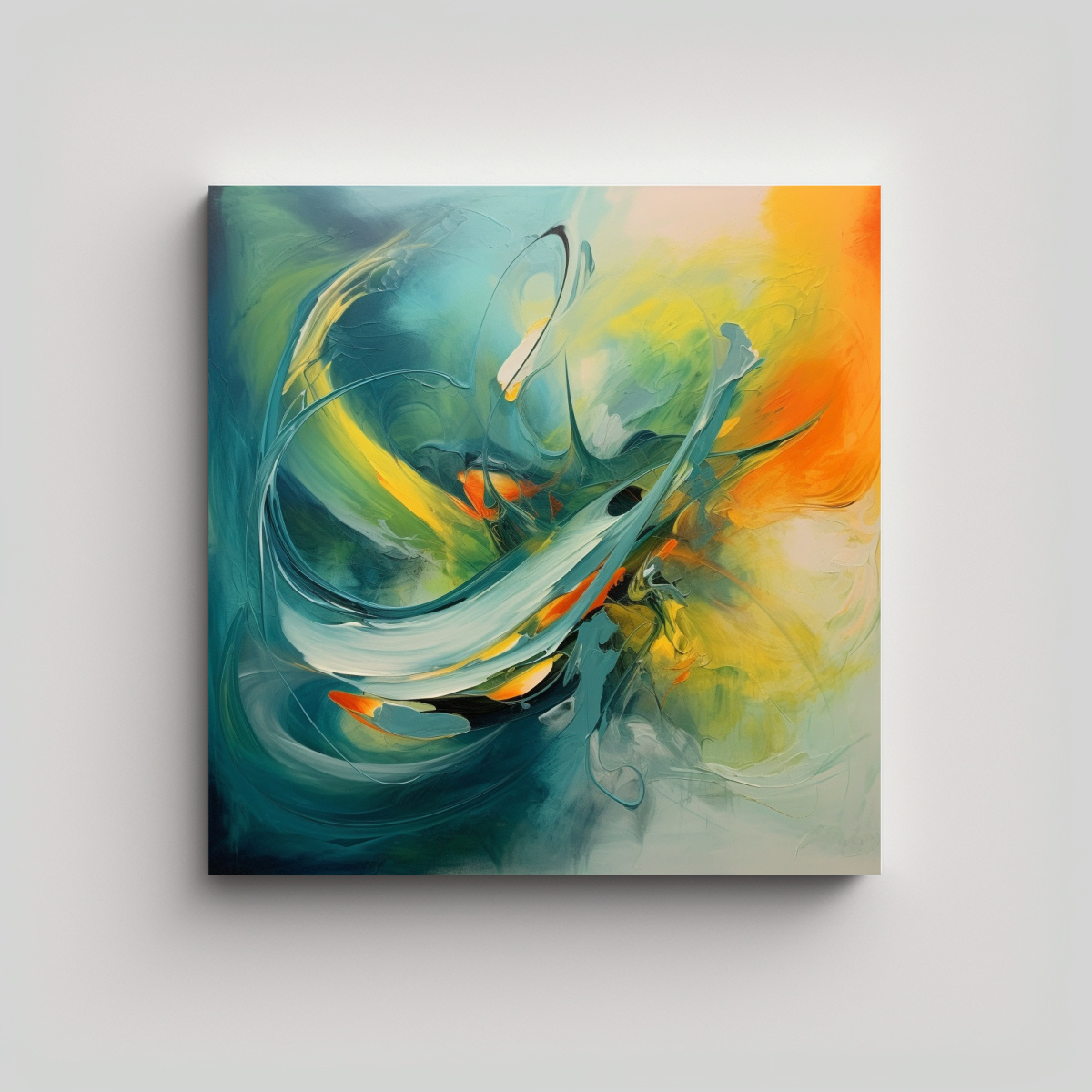 PINTURA ABSTRACTA EN LIENZO PARA DECORACIÓN DE 100X100 CM - 1