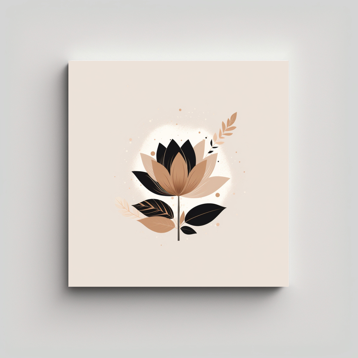 ELEGANTE MINIMALISTA ZEN BOHO CHIC FLOR PINTURA 100X100 CM - 1