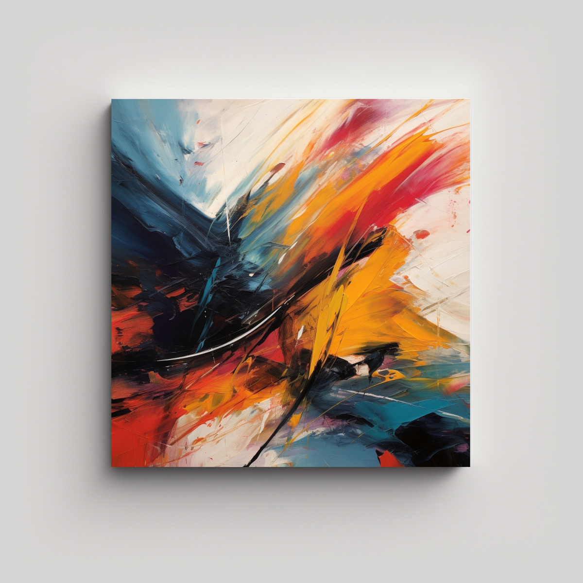 PINTURA ABSTRACTA CON PINCELADAS AUDACES: BELLEZA 40X40 CM - 1