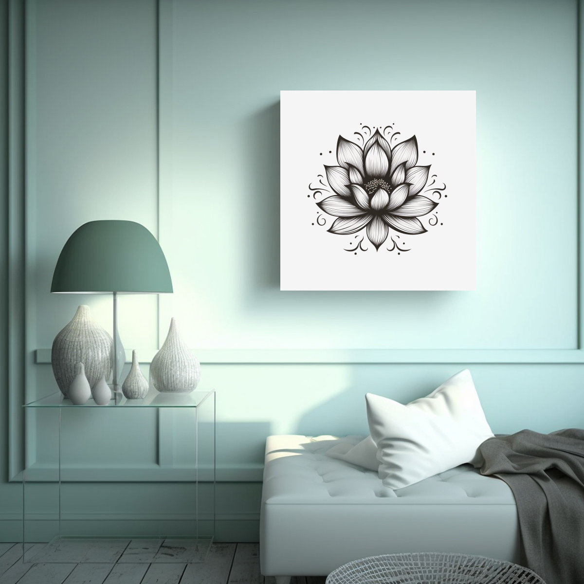 ARTE BOHO LINDA COMPOSICIÓN LOTO MOVIMIENTO 90X90 CM - 2