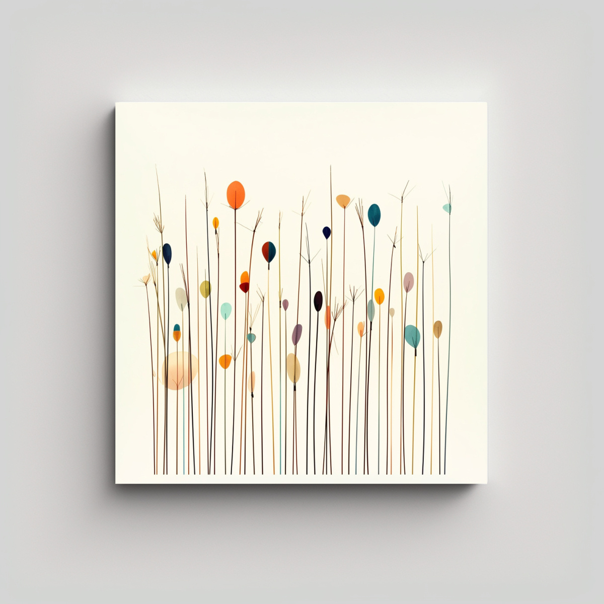 ARTE CALLEJERO MINIMALISTA FLORES DELGADAS 20X20 CM - 1
