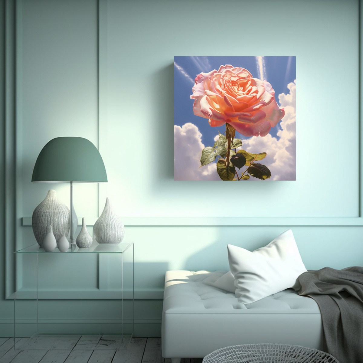 MAJESTUOSAS ROSAS GALERÍA ESTILO CUADRO DÍA DE 40X40 CM - 2