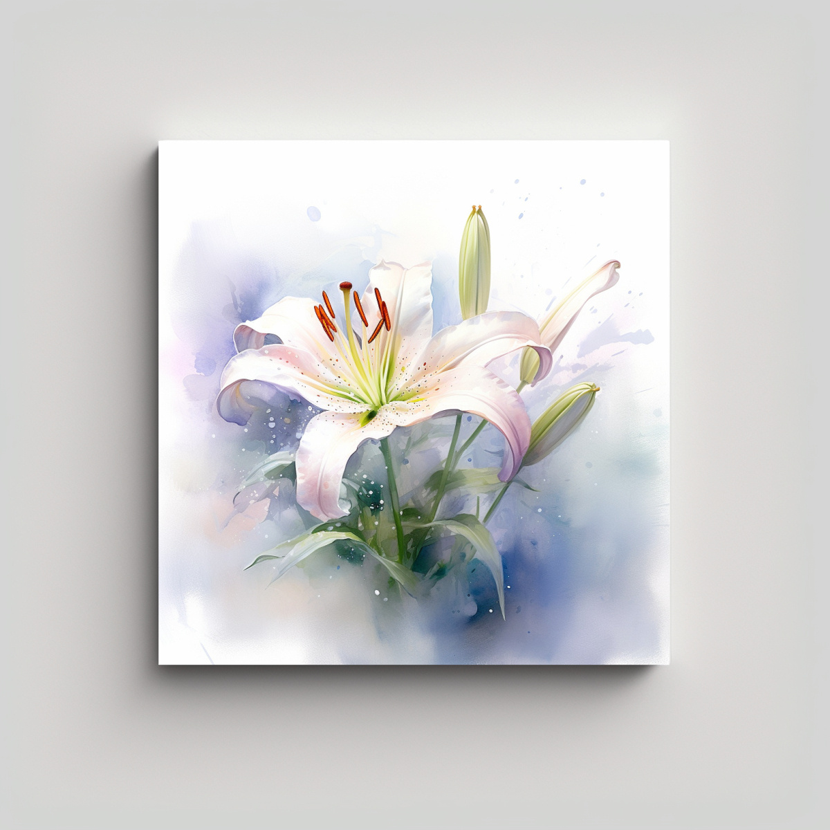 LIENZO VINTAGE ARMONIA PINTURA DE FLOR DE LIRIO 60X60 CM - 1