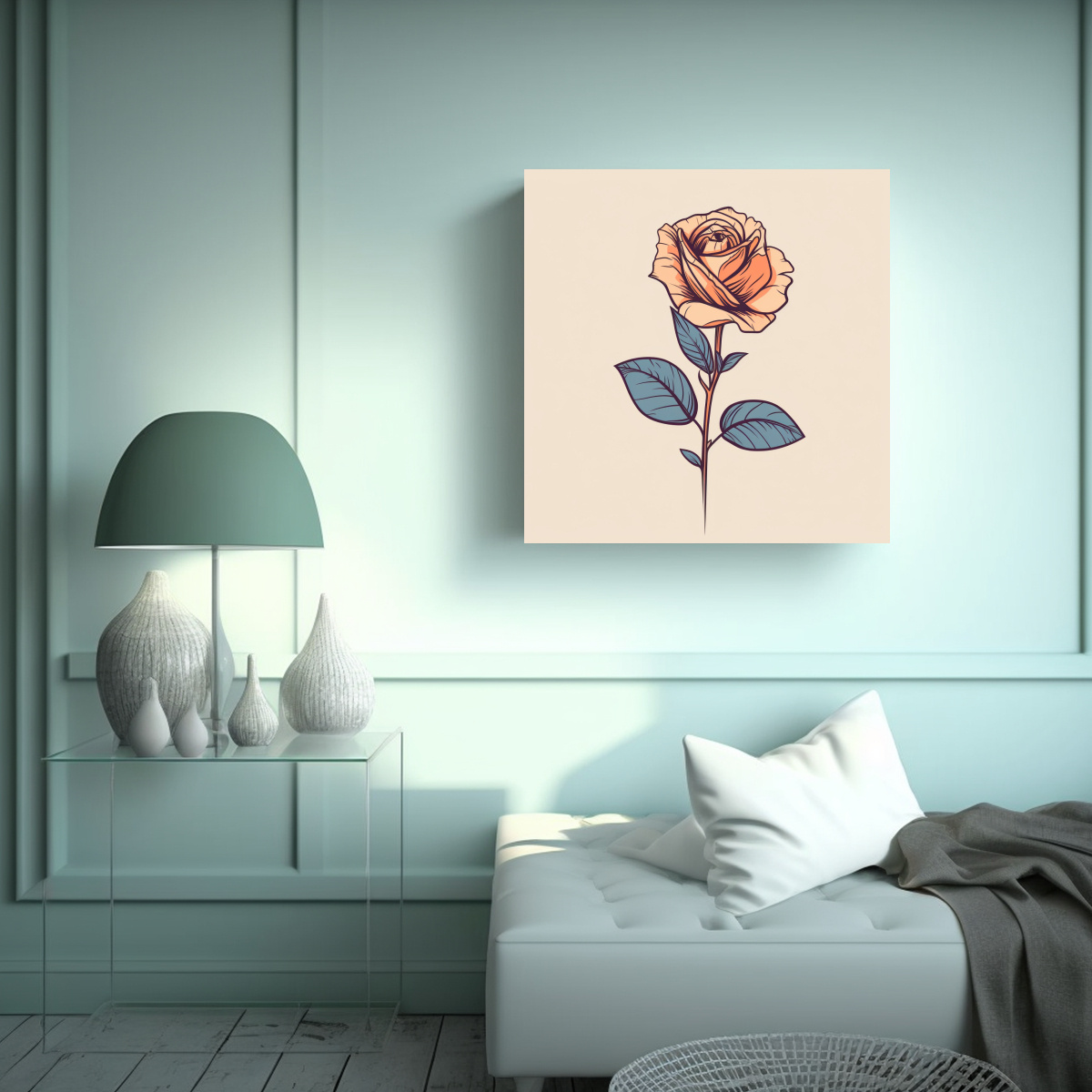 ILUSTRACIÓN LÍNEA ÚNICA CANVA INSPIRADOR 60X60 CM - 2