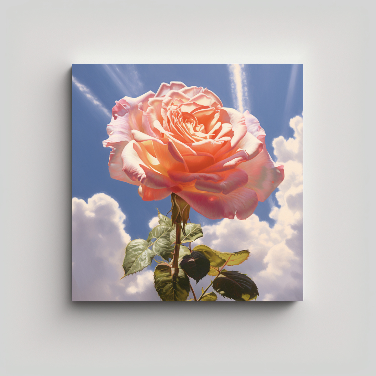 MAJESTUOSAS ROSAS GALERÍA ESTILO CUADRO DÍA DE 20X20 CM - 1