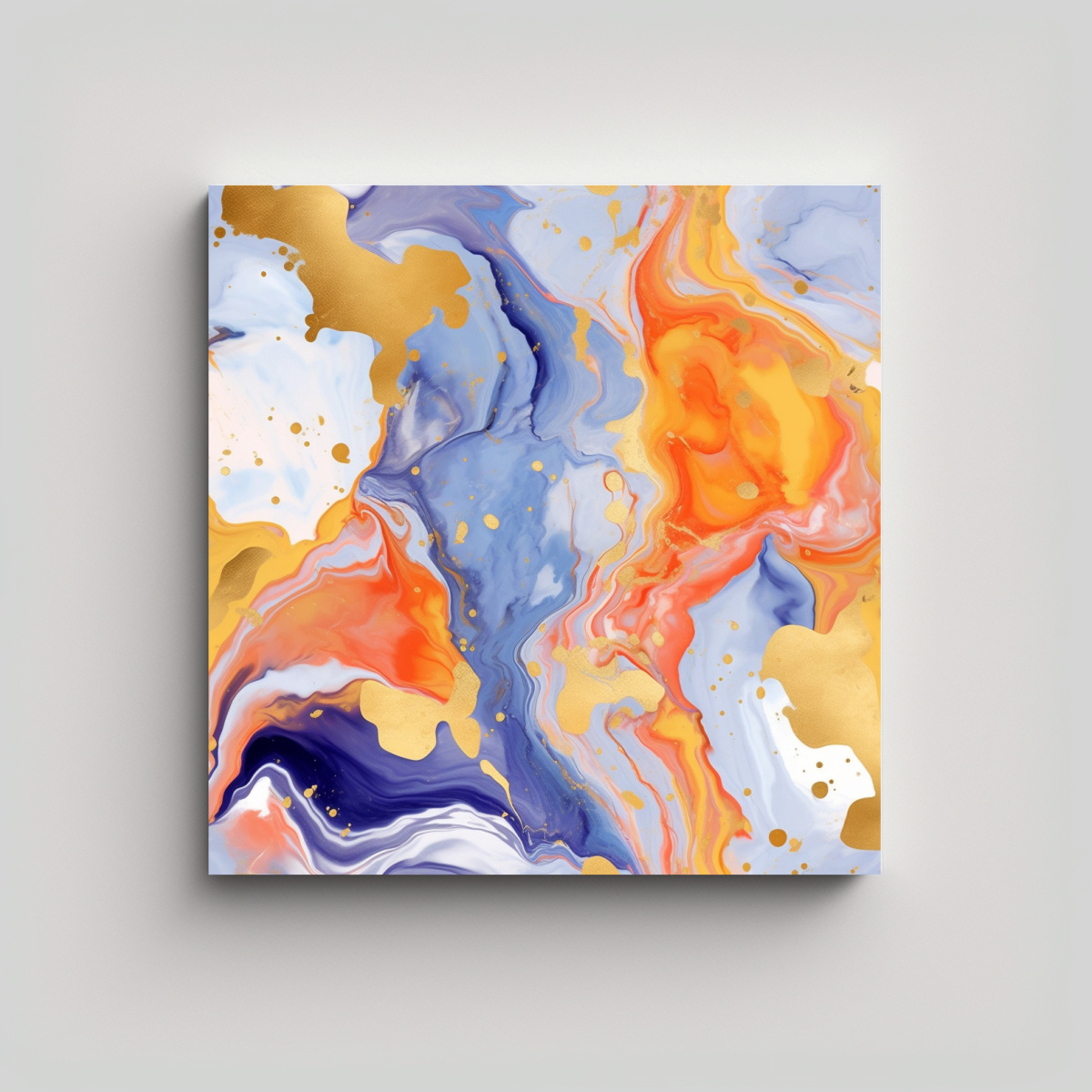 PINTURAS ABSTRACTAS MARMÓREAS CON COLORES 30X30 CM - 1