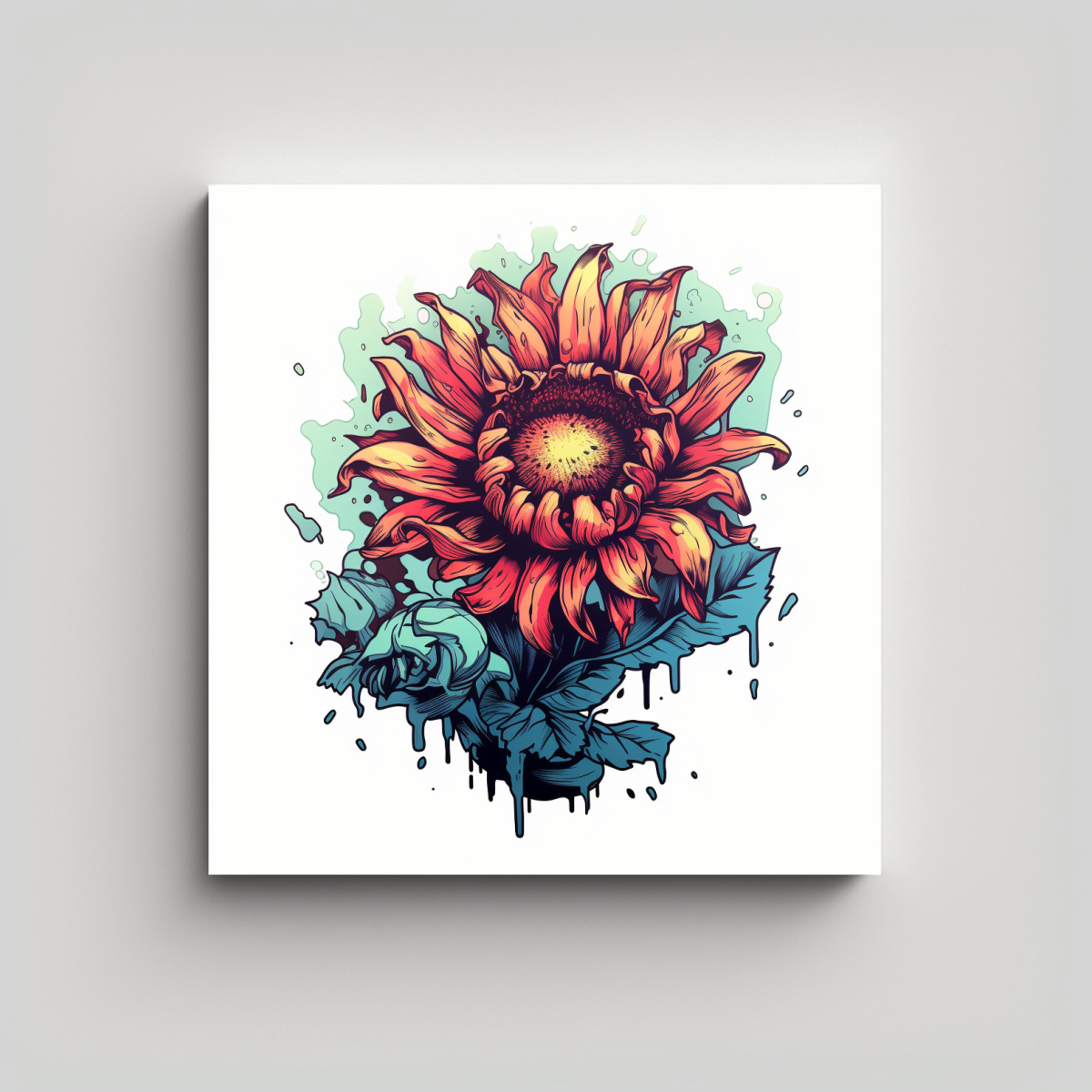 CONCEPTUAL PUNK LOFI RELIEVE ARTE FLORAL 90X90 CM - 1