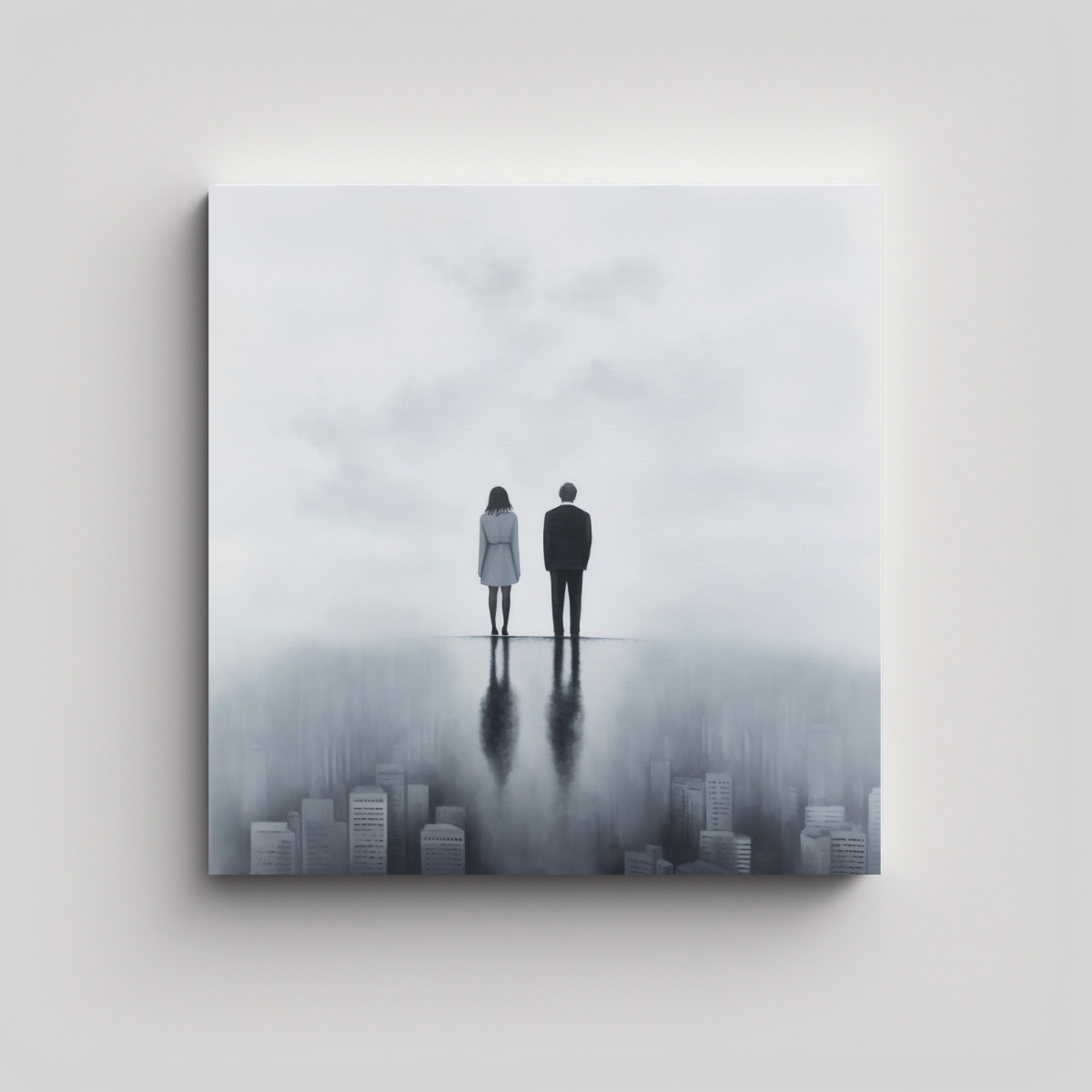 CUADRO DE PAREJA EN SILLINESS, TEMA LUMINOSIDAD 70X70 CM - 1