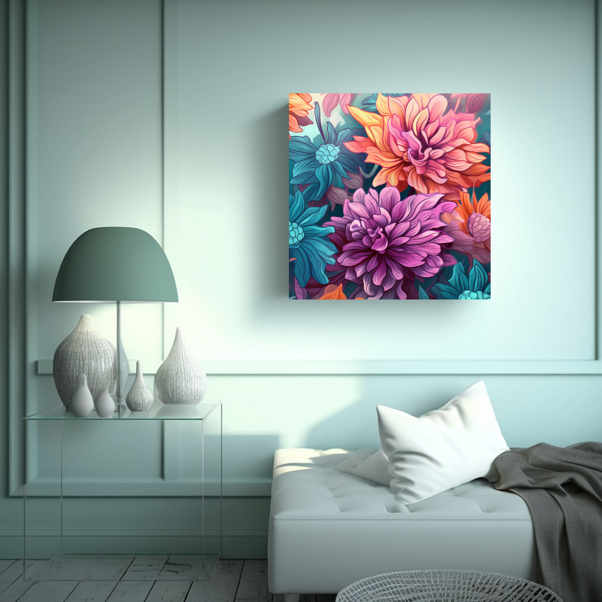 FLOR CREATIVA ILUSTRACIÓN ARTE DECORATIVO 20X20 CM - 2