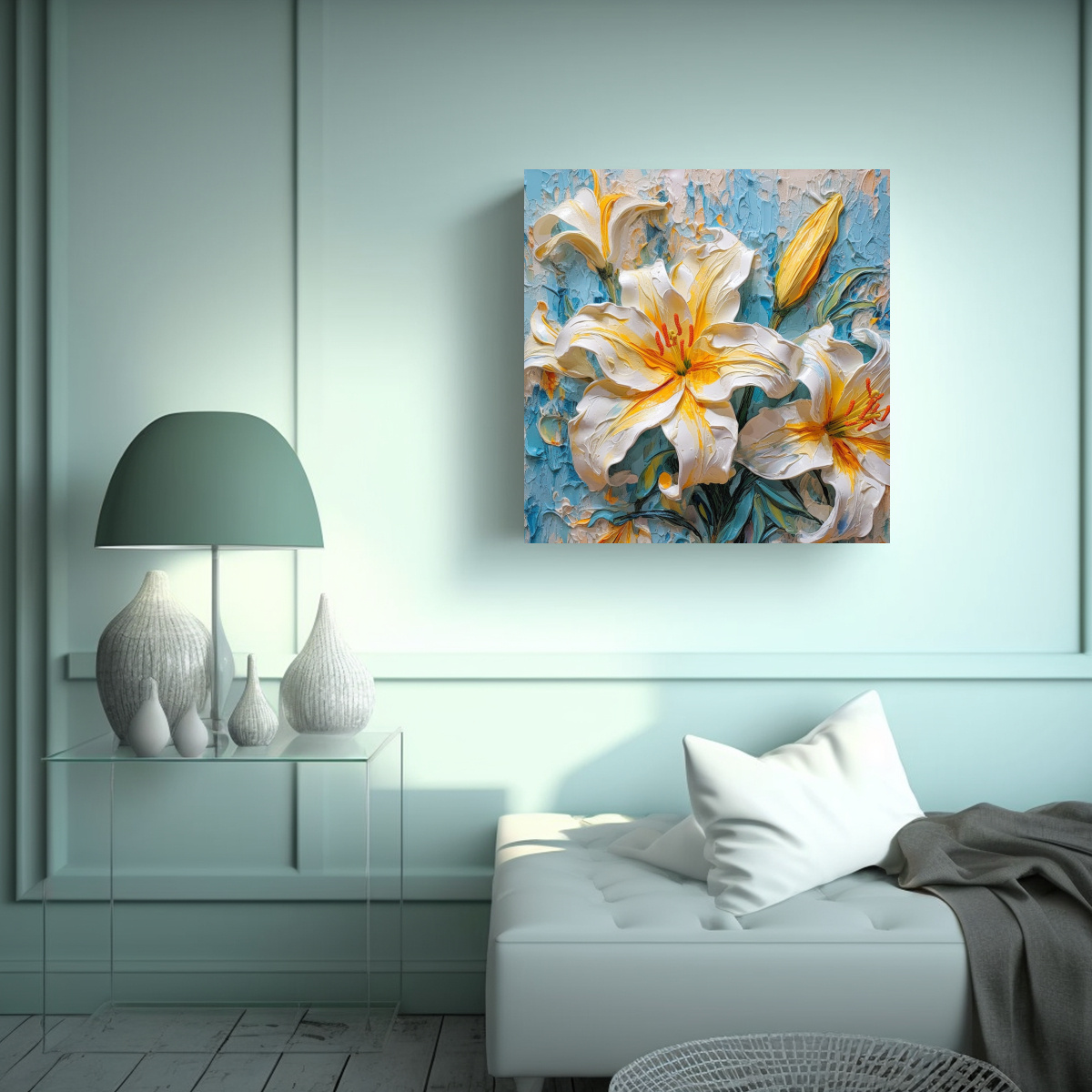 CANVA COLORIDA LIRIO EQUILIBRIO CON PIGMENTO 20X20 CM - 2