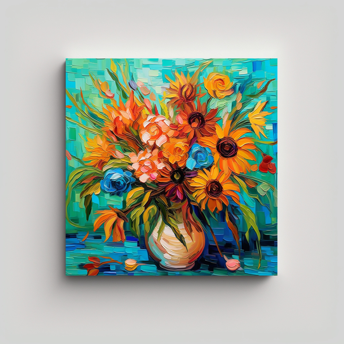 ALTA CALIDAD ELEGANCIA TACOS FLORES COLORIDAS 80X80 CM - 1