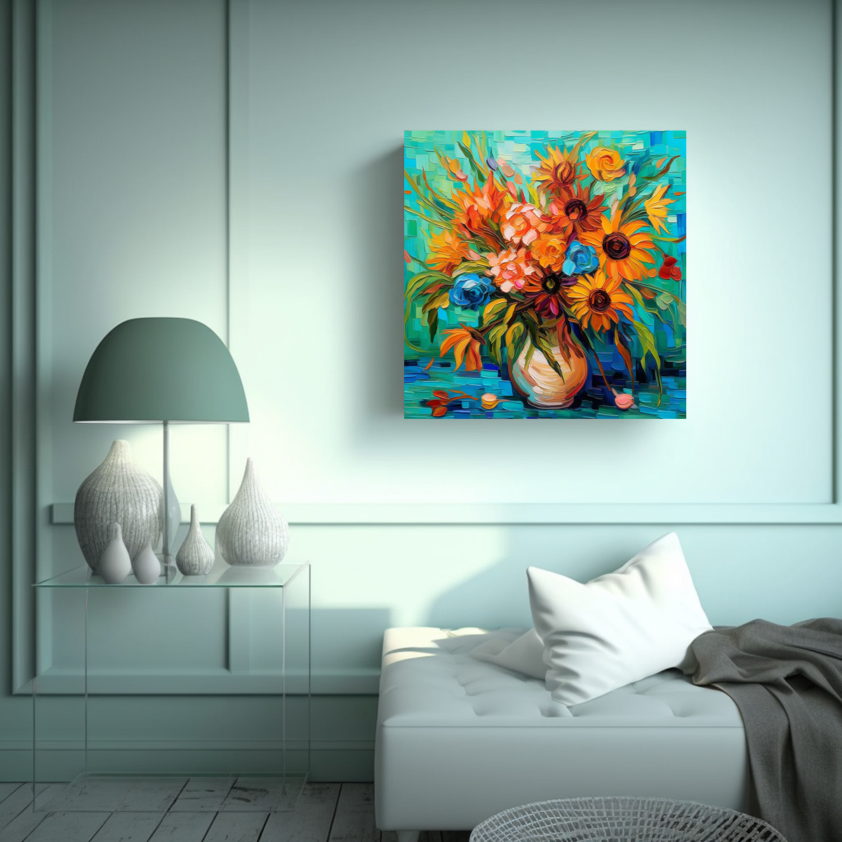 ALTA CALIDAD ELEGANCIA TACOS FLORES COLORIDAS 80X80 CM - 2