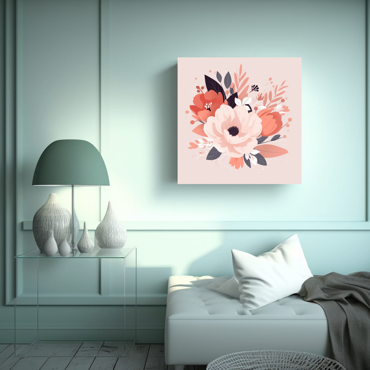 DECORACIÓN PASTEL MODERNA PARA OFICINA TELA 50X50 CM - 2