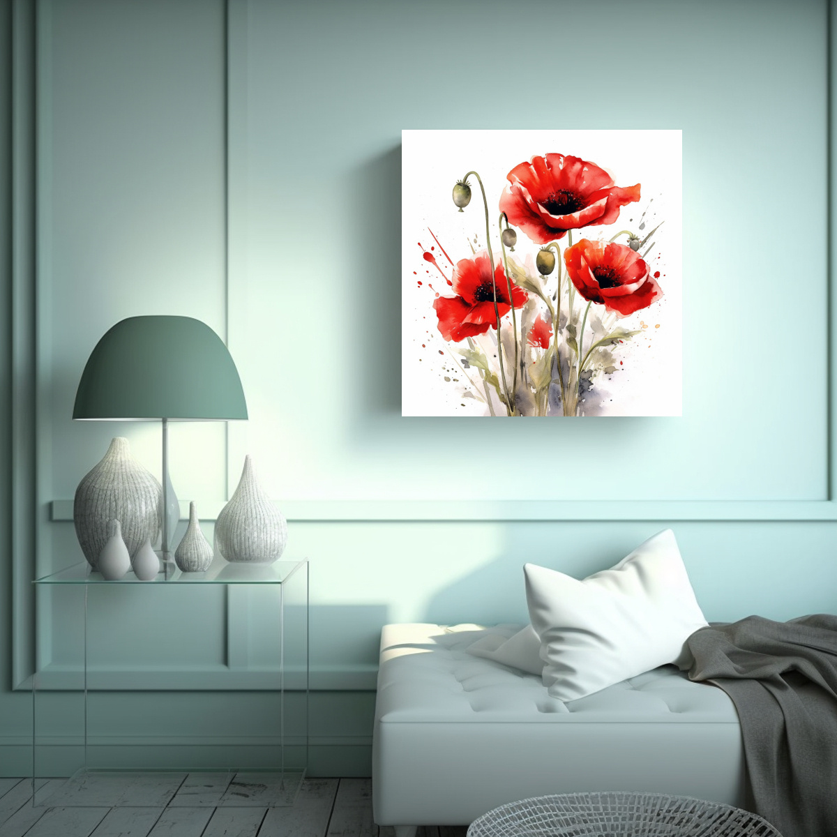ILUSTRACIÓN ACUARELA CANVA COMPOSICIÓN 60X60 CM - 2