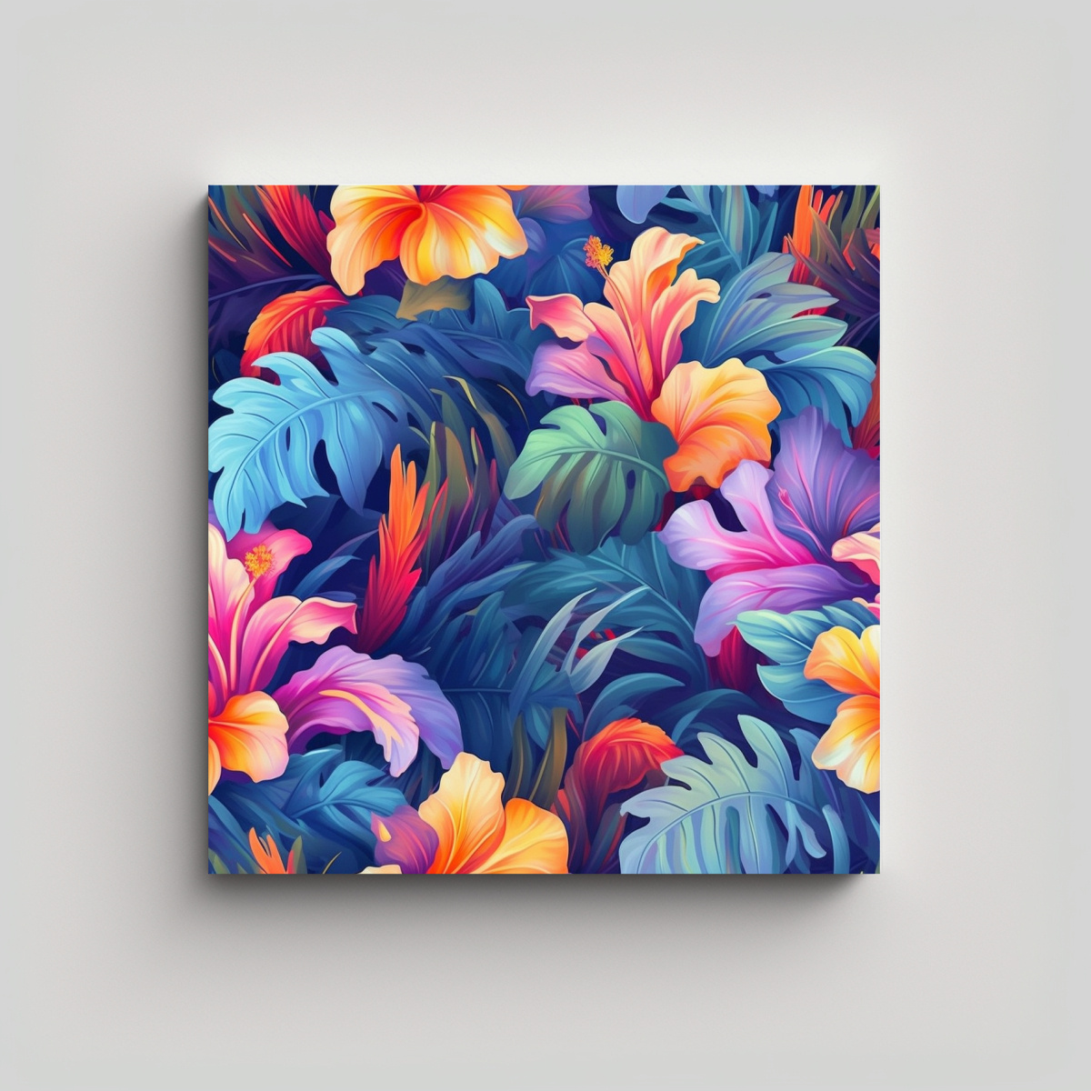 CALIDOS ESCENA 3D DE FLORES TROPICALES VECTOR EN 80X80 CM - 1