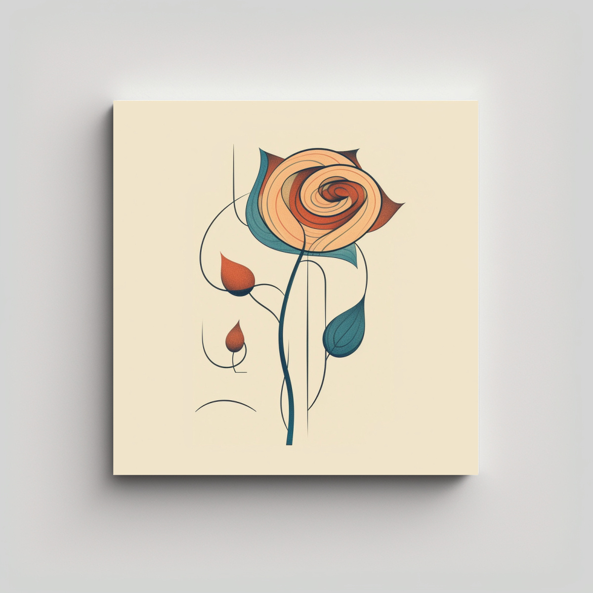 PRIMAVERA COLORES ROSA ARTE DIBUJO UNICA ELFIKY 100X100 CM - 1
