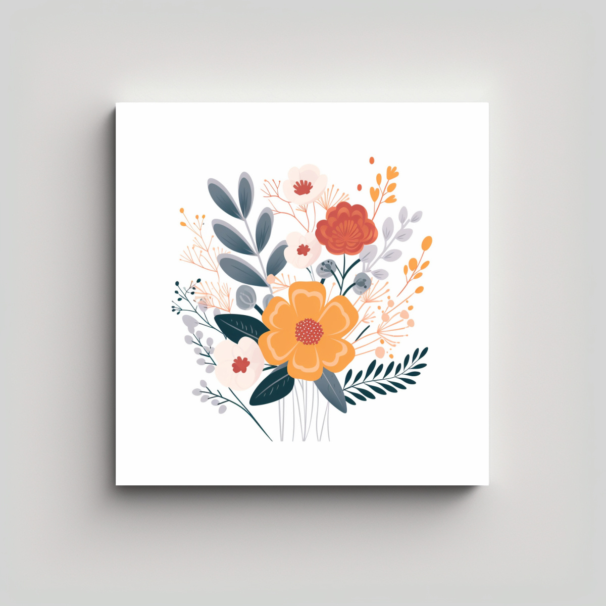 ESTILO VECTORIAL SIMPLE COLORES PASTEL ARTE MURAL 20X20 CM - 1