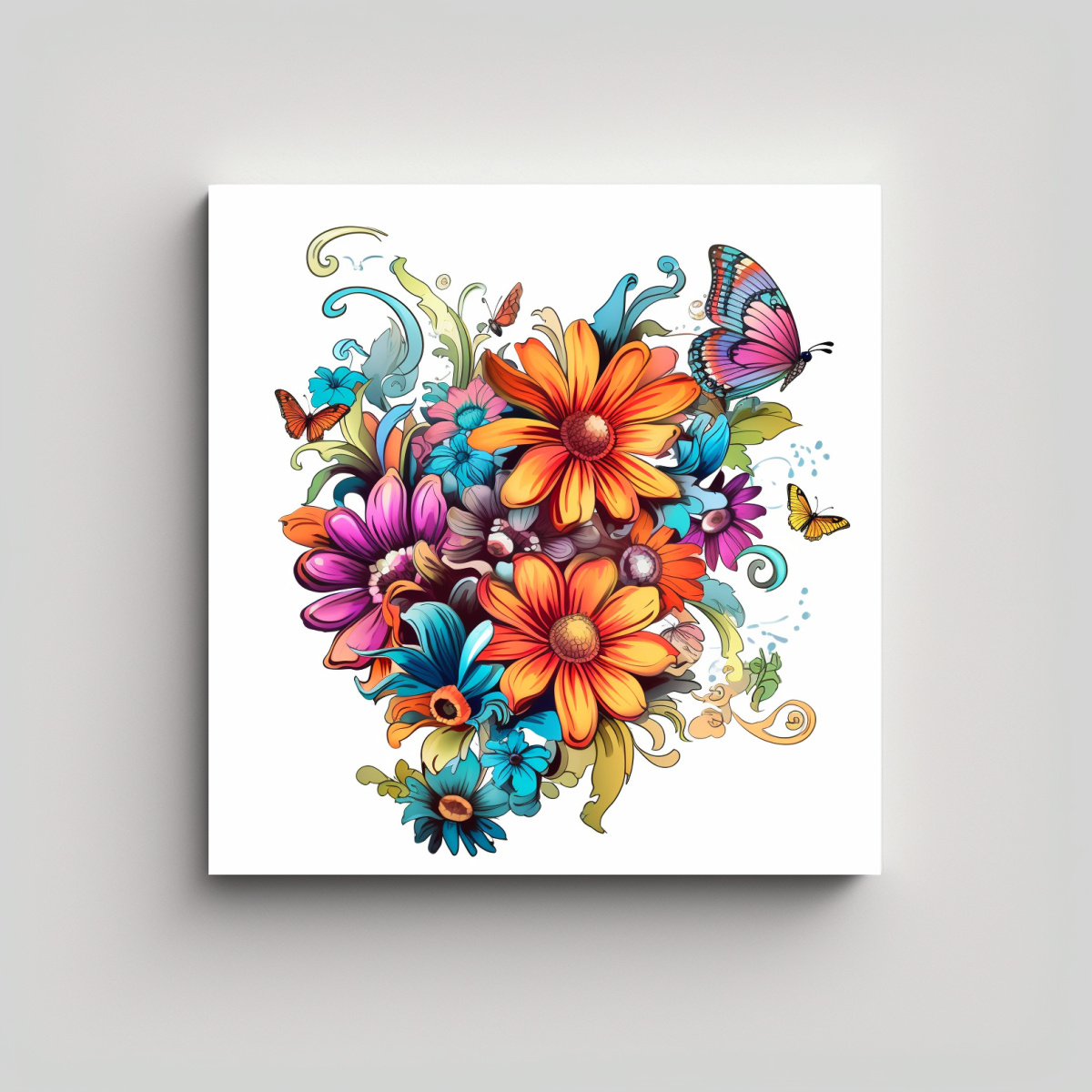 ARTE MODERNO DE PARED LLAMATIVO, DISEÑO DE 40X40 CM - 1