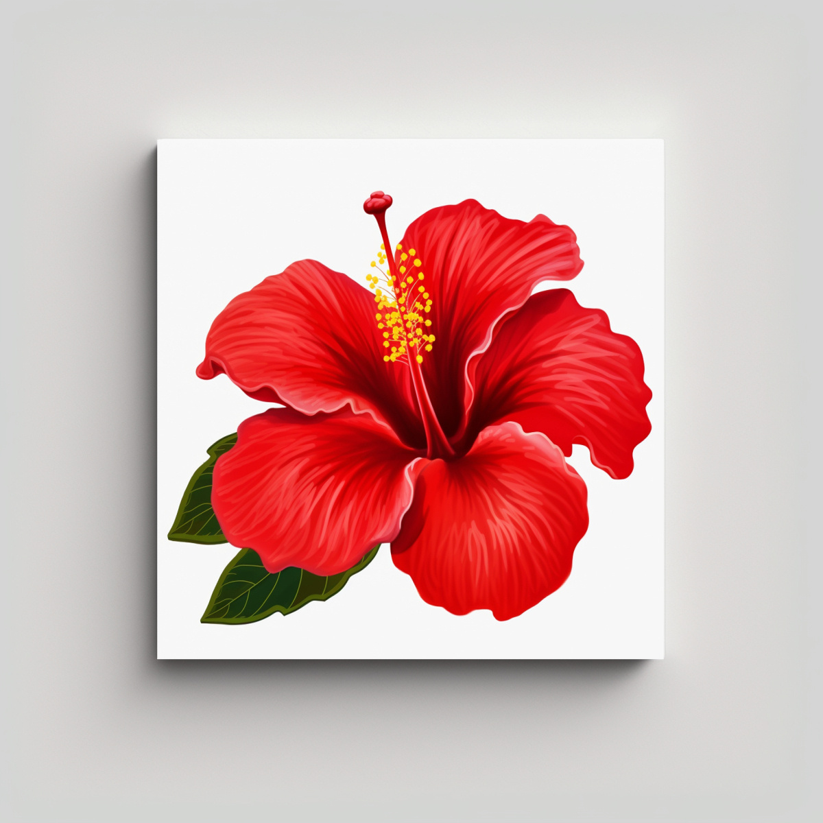 ARTE SUBLIMADO TELA VISION FLOR HIBISCUS ROJO 20X20 CM - 1