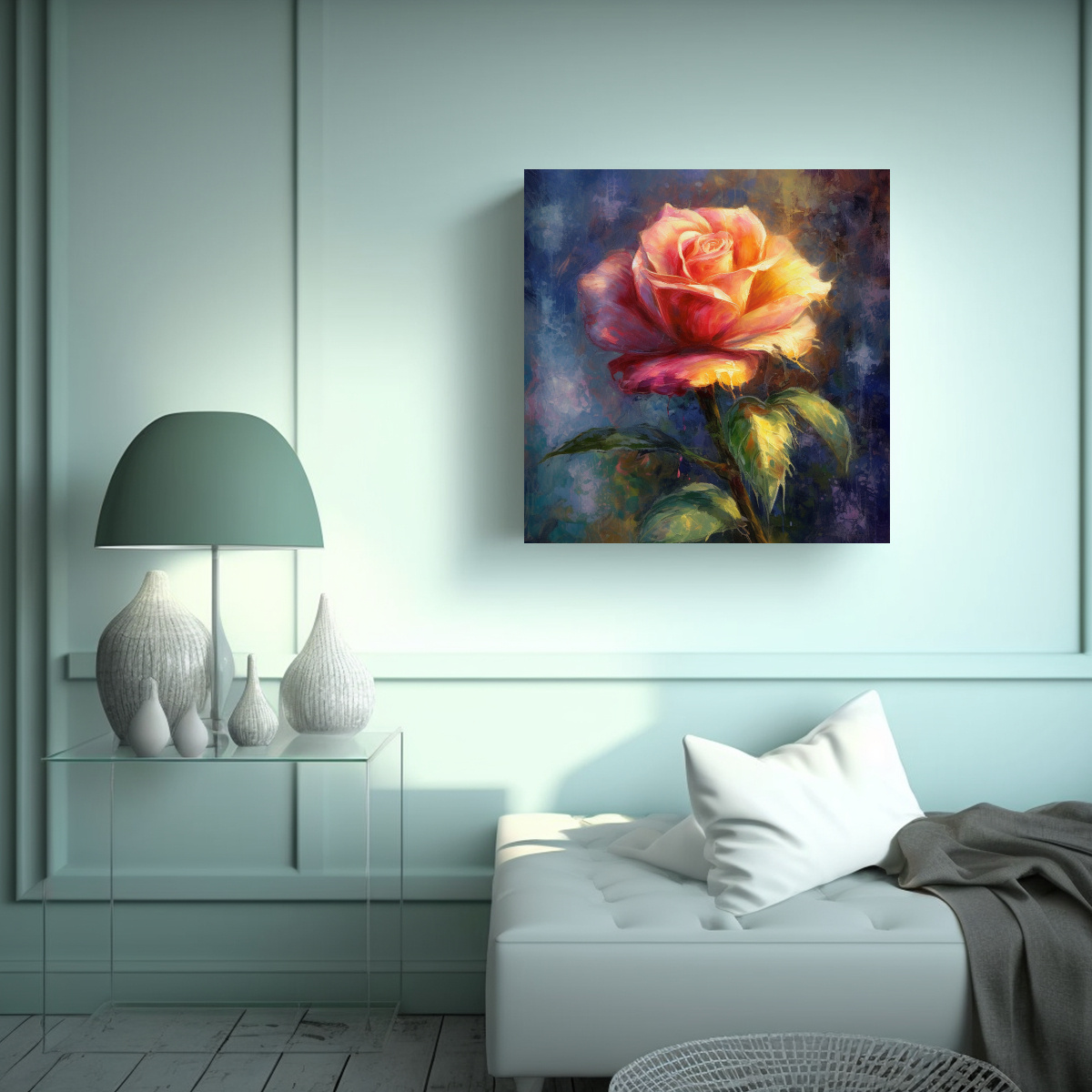 INSPIRADOR CUADRO DE ROSAS MAJESTUOSAS ESTILO 20X20 CM - 2