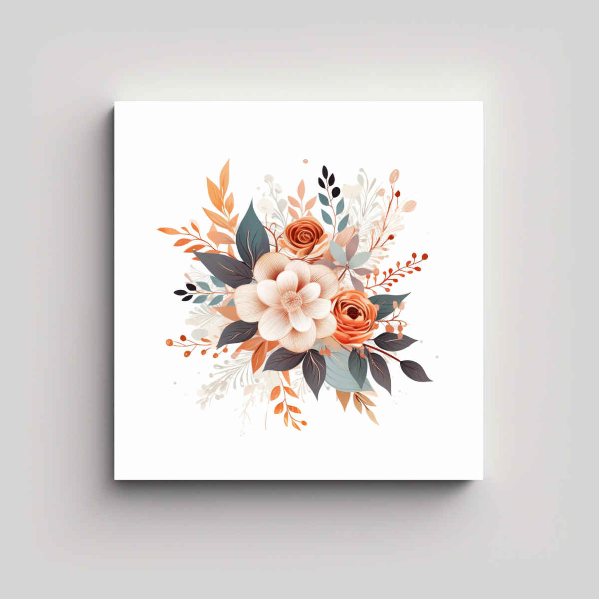 OFICINA ESTILO VECTOR MODERNO ACUARELA FLORAL 90X90 CM - 1