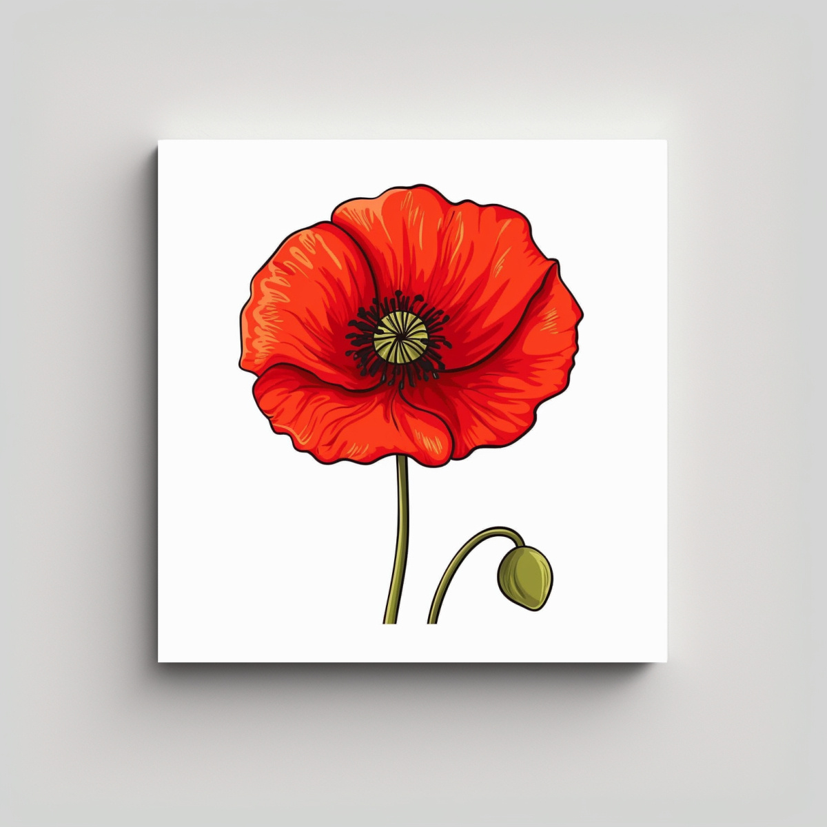 PINTURA DECORATIVA ROJA DIBUJOS ANIMADOS TEXTURA 50X50 CM - 1
