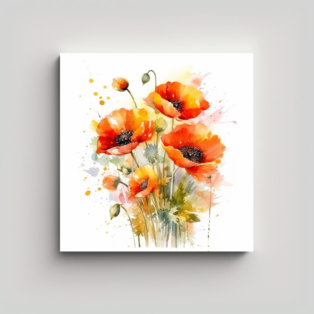 FIGURAS ELFIKY POPPY FLORES ACUARELA SUBLIMADA 50X50 CM - 1