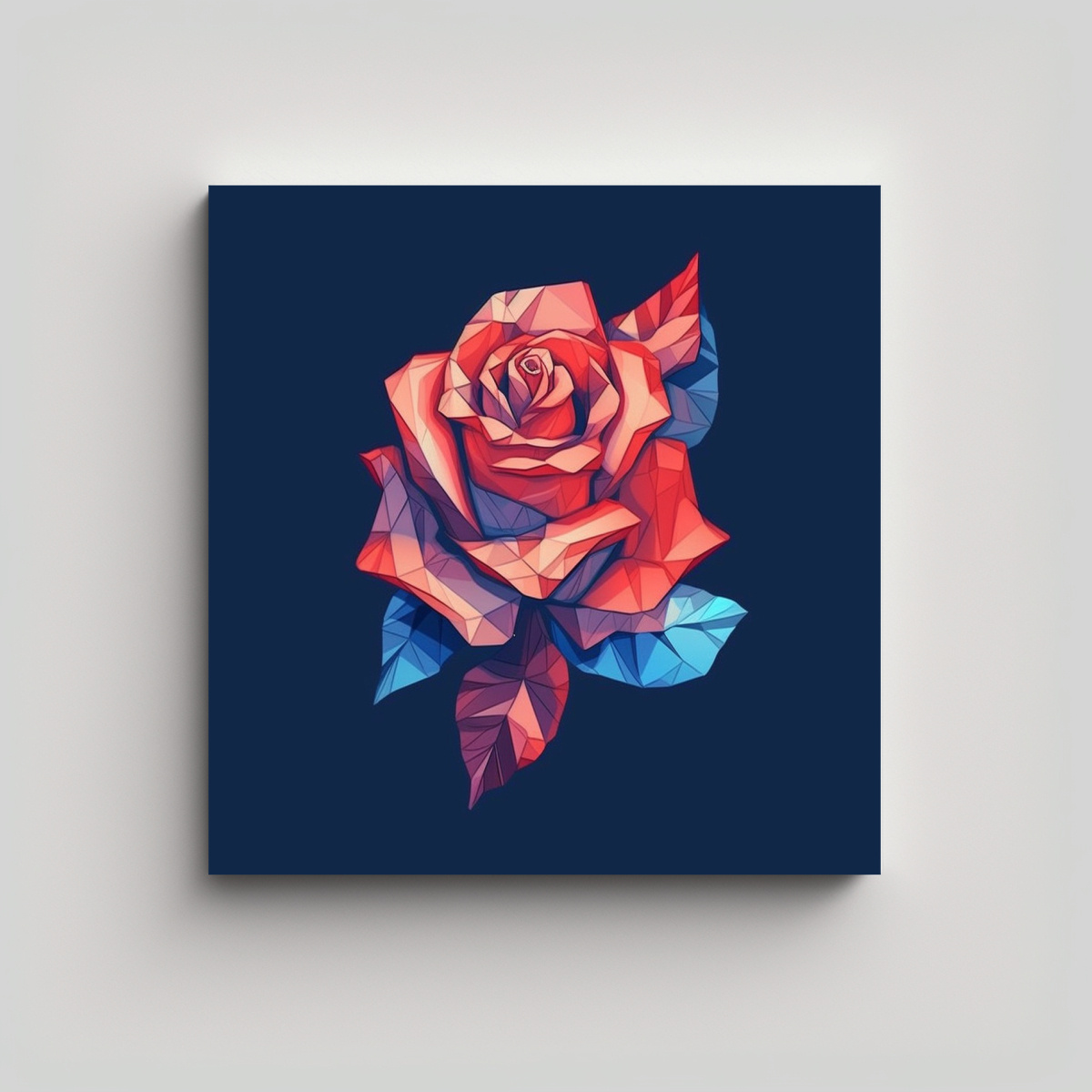 ILUSTRACIÓN ISOMÉTRICA DE ROSA 2D CONCEPTUAL EN 80X80 CM - 1