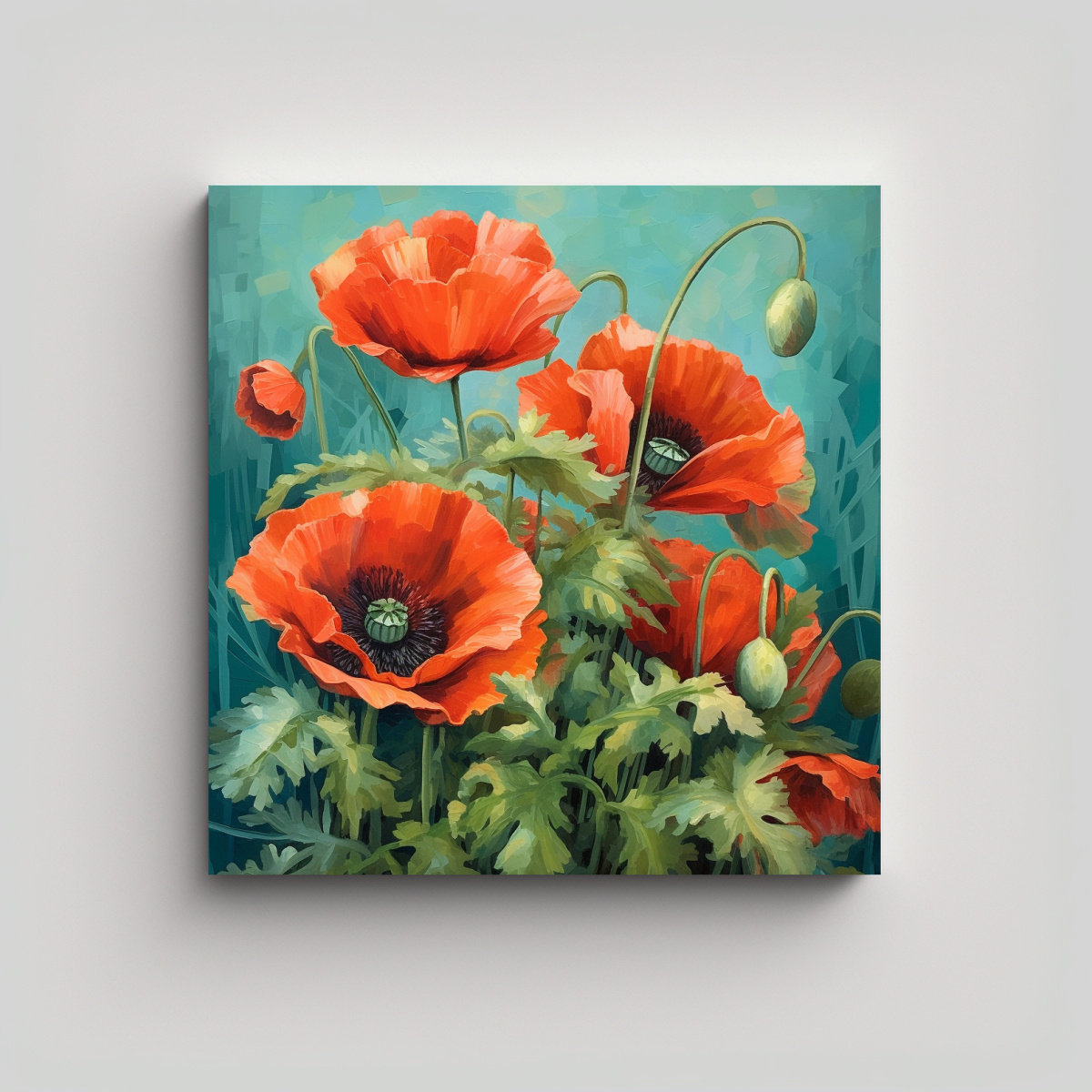 CLÁSICO MALINOWSKI POPPIES ARTE DETALLADO ALTA 60X60 CM - 1
