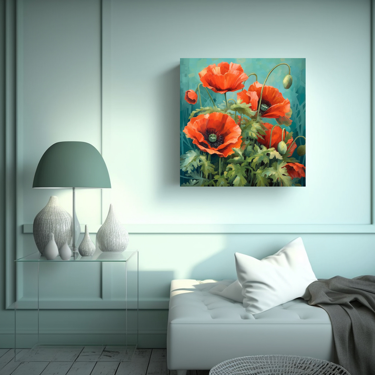 CLÁSICO MALINOWSKI POPPIES ARTE DETALLADO ALTA 60X60 CM - 2