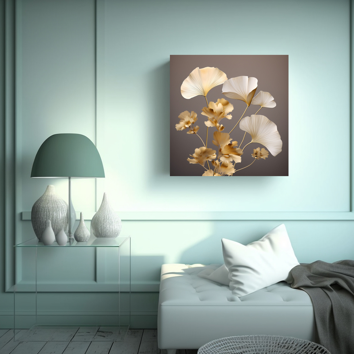GINKGO HOJAS ARTE MURAL FOTOGRAFÍA NATURALEZA 50X50 CM - 2
