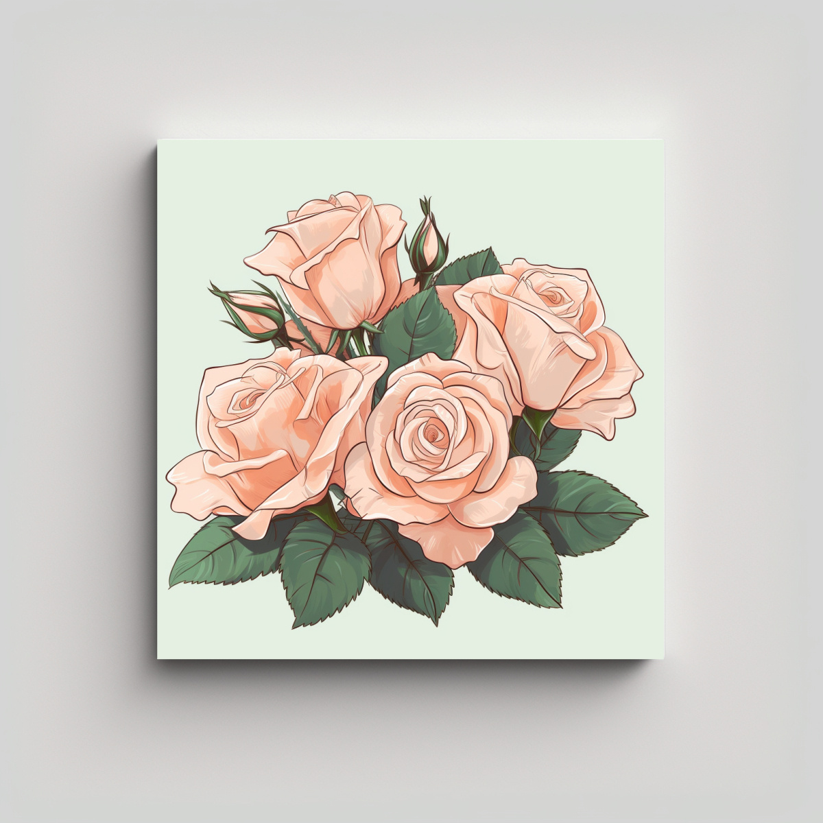 ARTE TELA SUBLIMADA VITALIDAD ROSA PALIDA ESTILO 80X80 CM - 1