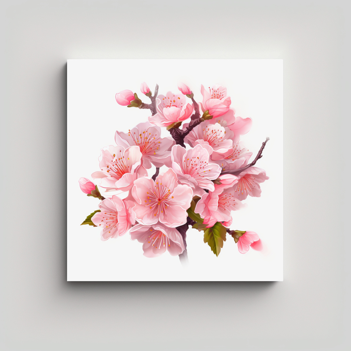 PINTURA DECORATIVA SAKURA JAPONESA FLORES CEREZO 90X90 CM - 1
