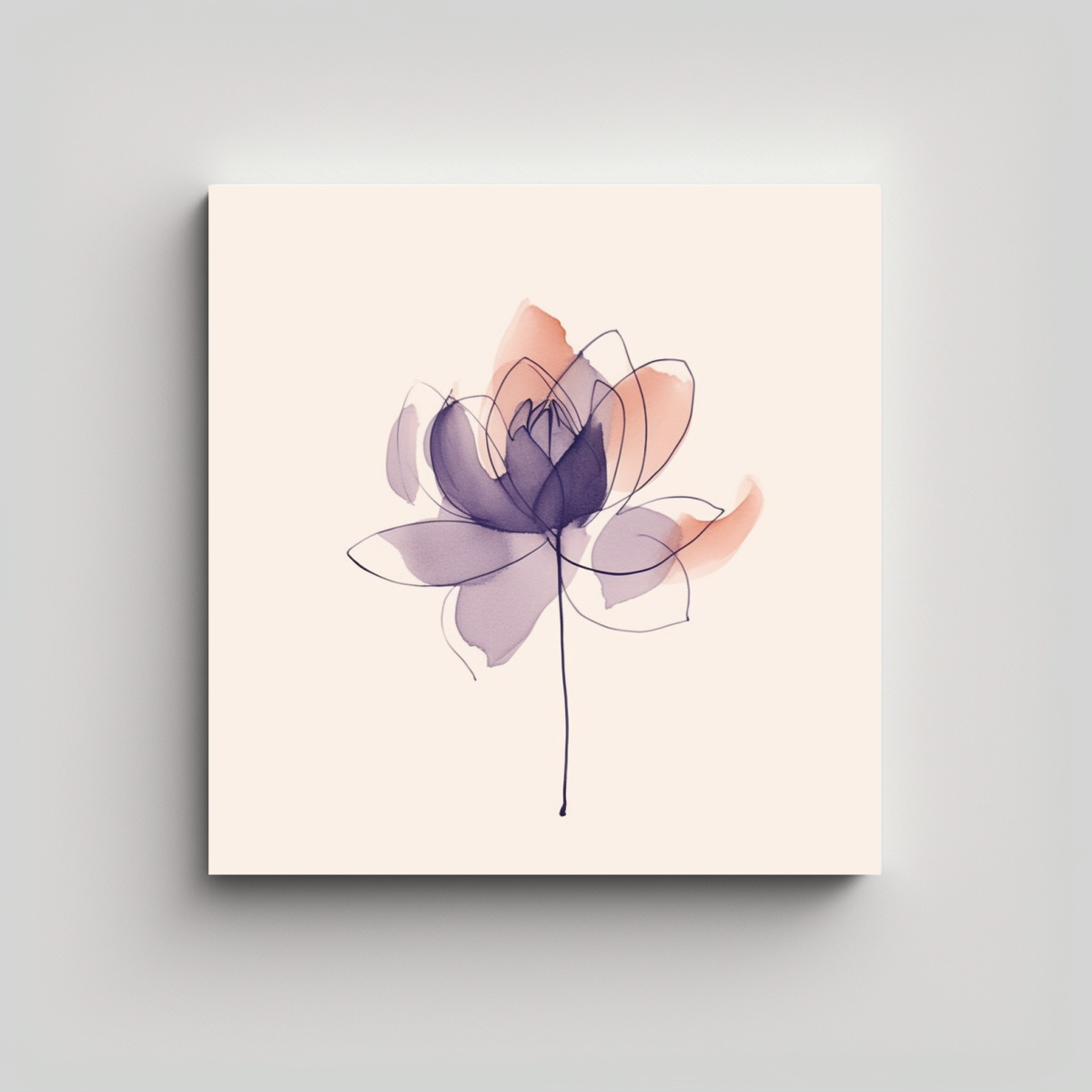 PINTURA MINIMALISTA ABSTRACTA DE LOTO ELFIKY 80X80 CM - 1