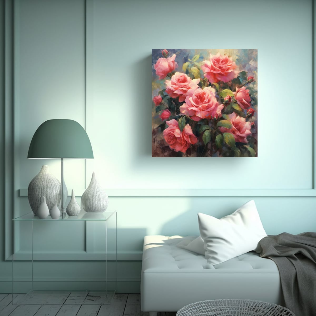 ROMANCE ELEGANCIA ROSA ARTE PARED CONCEPTO 20X20 CM - 2
