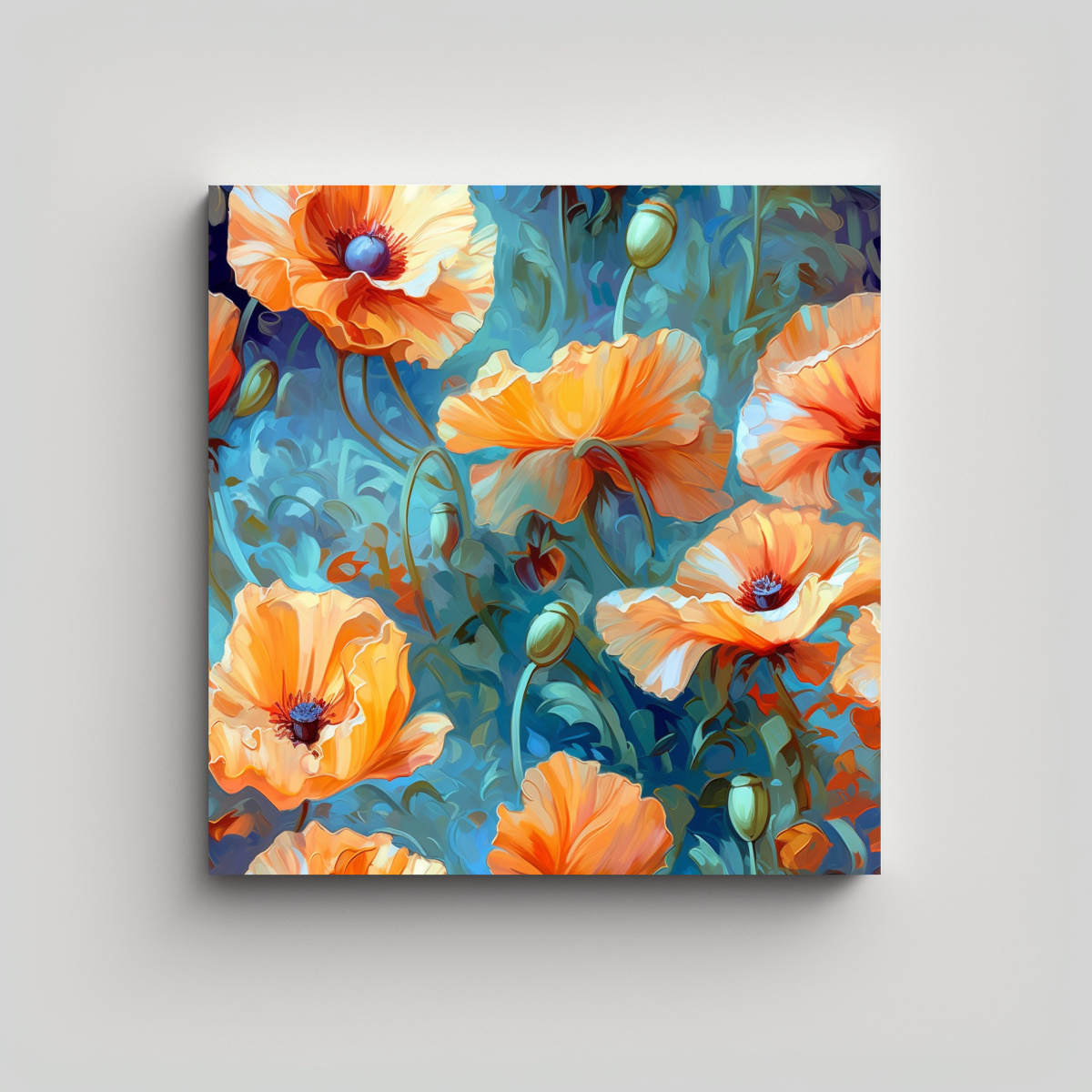 LIENZO COLORIDO 3D COMEDOR PIGMENTO POPPIE LUZ 80X80 CM - 1