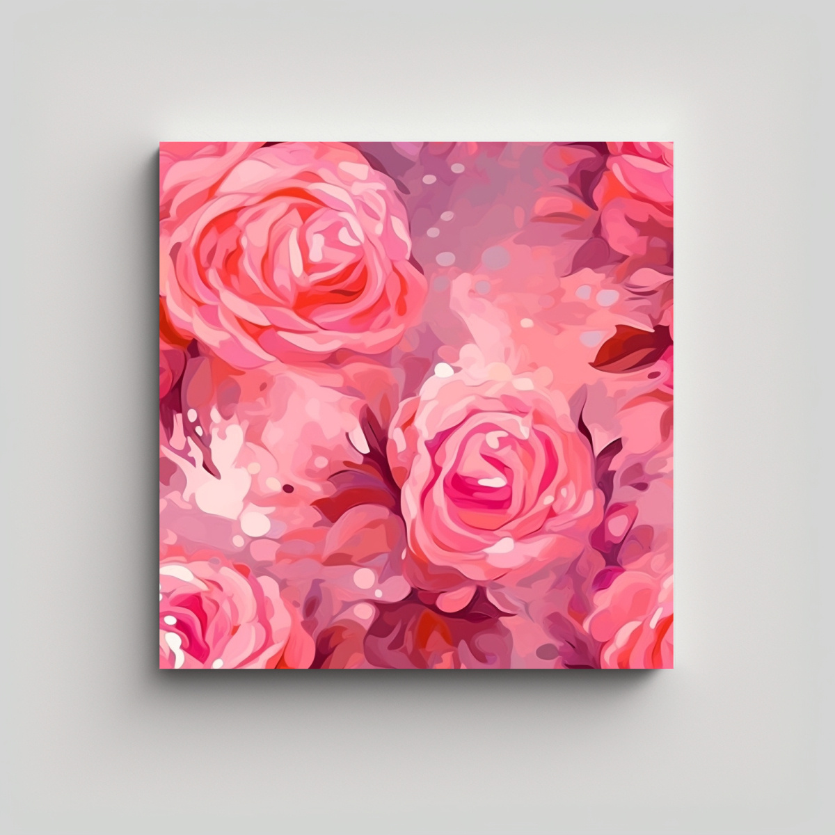 COMPOSICIÓN ROSA PALETA DE PINTURA ÓLEO ALTA 50X50 CM - 1
