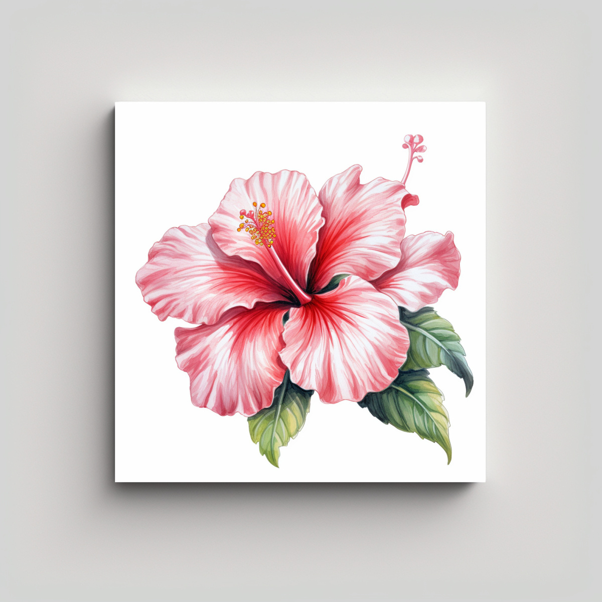 LIENZO ESTÉTICO DE FLOR HIBISCUS DIBUJO 70X70 CM - 1