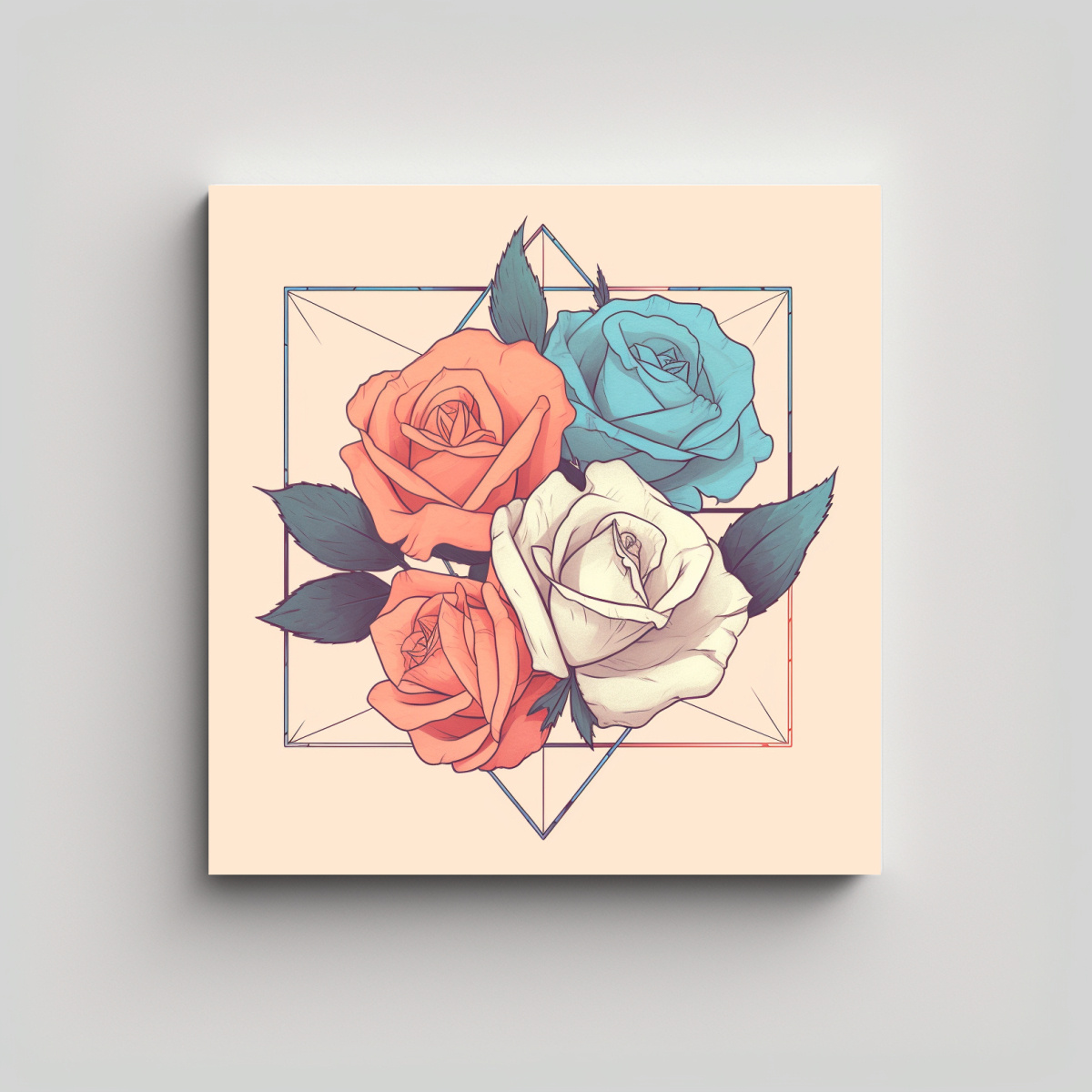 ARTE MINIMALISTA MODERNO BOHO DE PARED CON 50X50 CM - 1