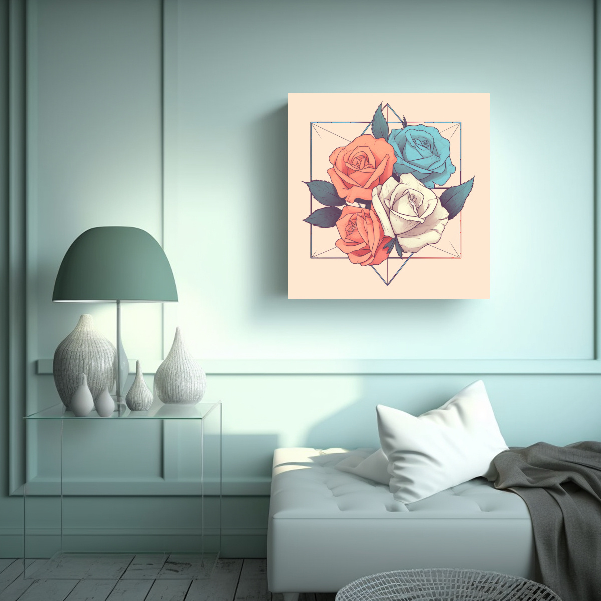 ARTE MINIMALISTA MODERNO BOHO DE PARED CON 50X50 CM - 2