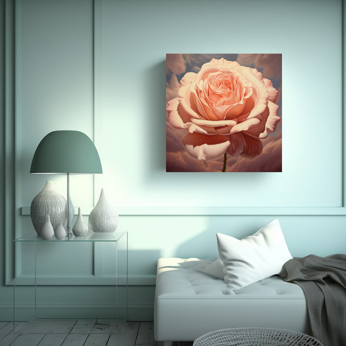 ARTE DECORATIVO LIENZO DE ROSA IMPACTANTE 70X70 CM - 2